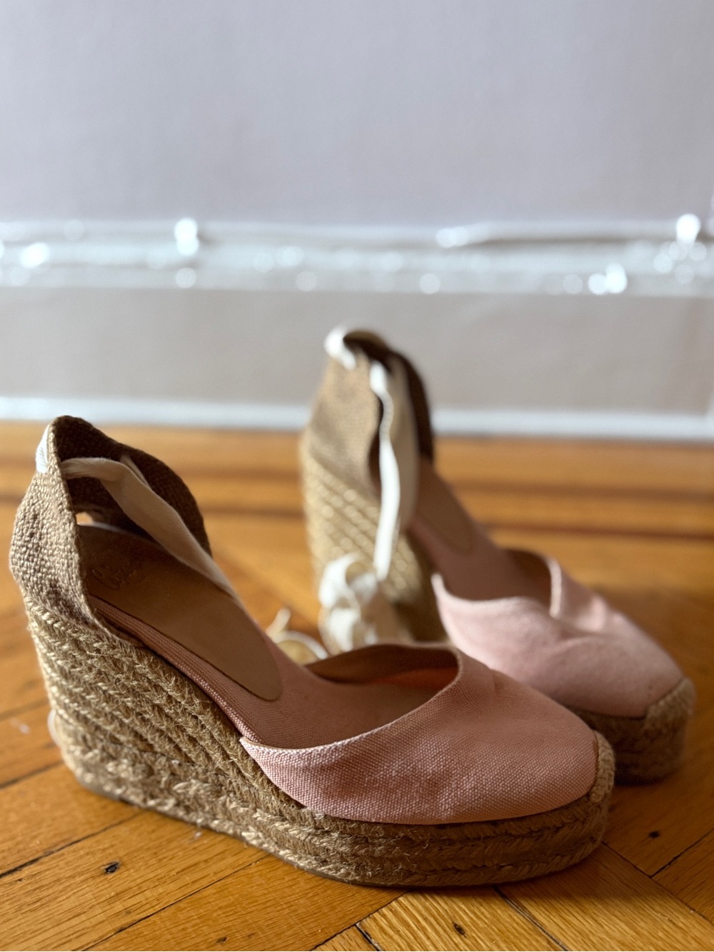Castañer Pale Pink Espadrille Platforms, worn once